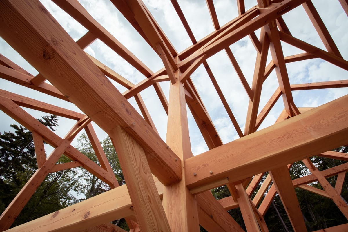 Kiln-dried Douglas fir joinery with housed braces
