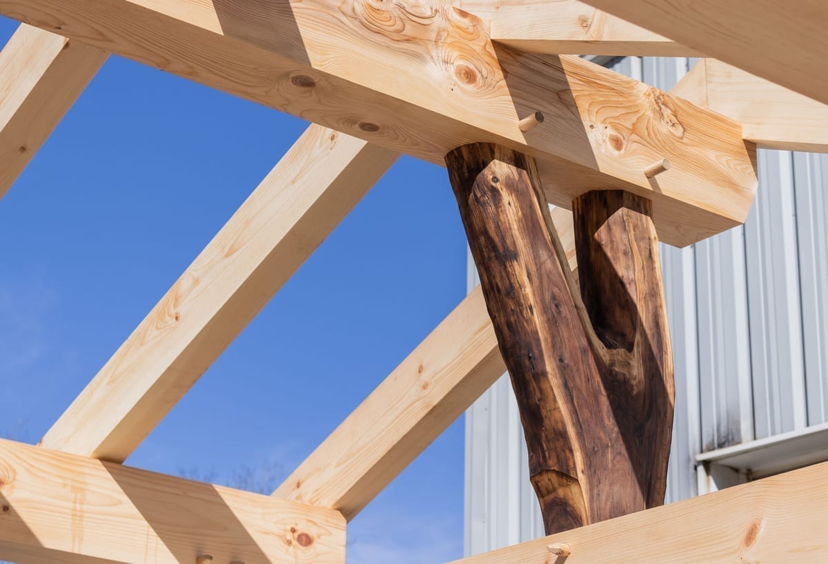 Timber frame project on site